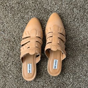 Natural Color Slip-on Mules